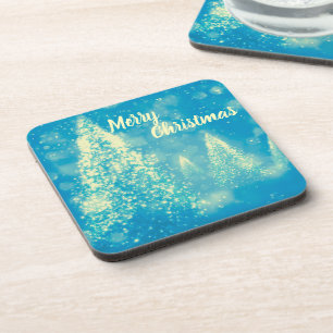 Magical Christmas Trees Merry Christmas Coaster