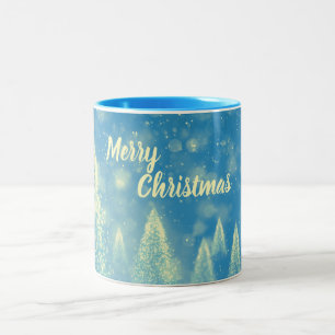 Magical Christmas Trees Merry Christmas Two-Tone Coffee Mug