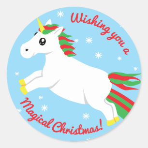 Magical Christmas Unicorn Sticker