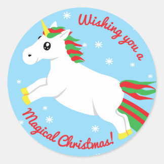 Magical Christmas Unicorn Sticker