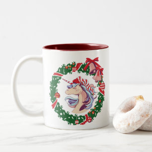Magical Christmas Unicorn Two-Tone Coffee Mug