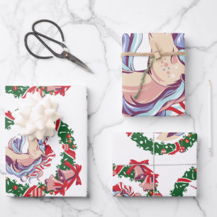 Magical Christmas Unicorn       Wrapping Paper Sheet