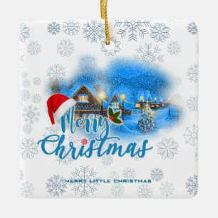 Magical Christmas Village Ceramic Ornament