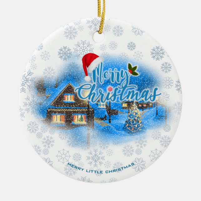 Magical Christmas Village Ceramic Tree Decoration (Front)