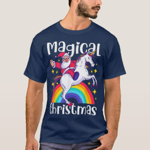 Magical Christmas with a Santa Claus and a Unicorn T-Shirt