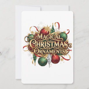 Magical Christmas Wreath & Candles Holiday Car Invitation