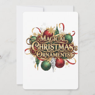 Magical Christmas Wreath & Candles Personalized  Holiday Card