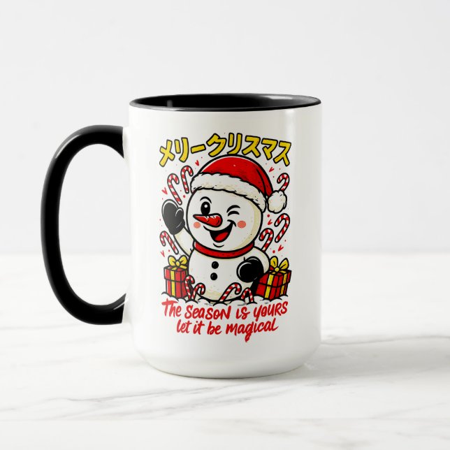 Magical & Classic Christmas Snowman Mug Holiday  (Left)