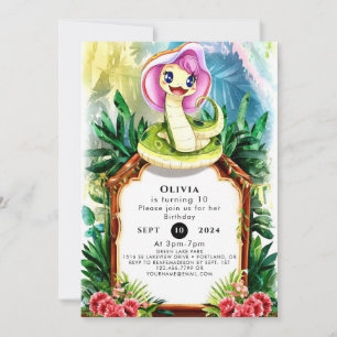 Magical Cobra Snake Birthday Invitation