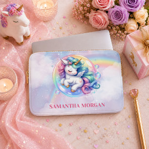 Magical Colorful Unicorn Girl Birthday Laptop Case
