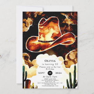 Magical Colourful Cowboy Birthday Invitation