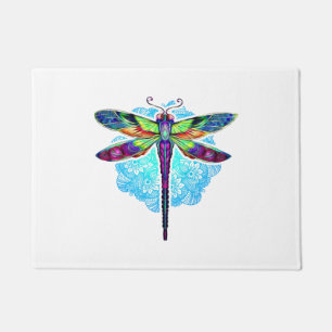 Magical Colourful Dragonfly Mandala Doormat