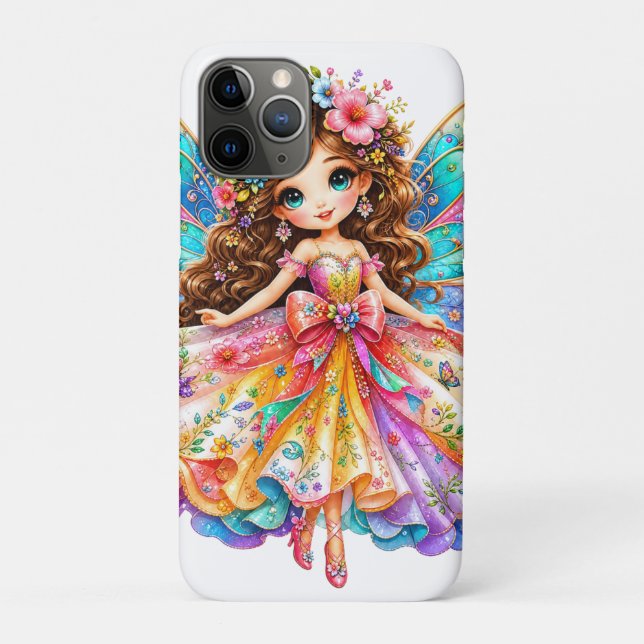 Magical Colourful Fairy Digital Clipart - Cute Fan Case-Mate iPhone Case (Back)