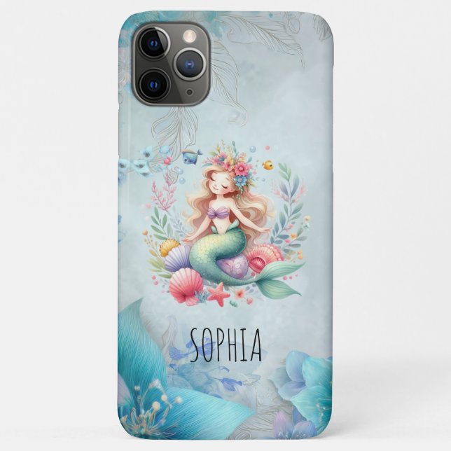 Magical Colourful Mermaid Name Birthday Gift Case-Mate iPhone Case (Back)