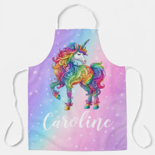 Magical colourful unicorn  apron