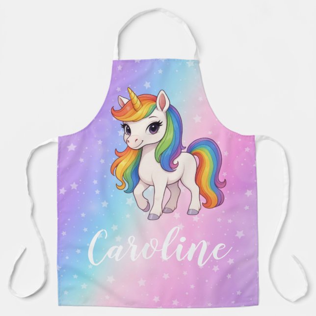 Magical colourful unicorn  apron (Front)