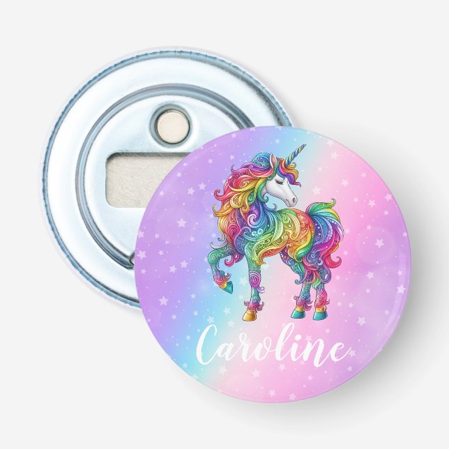 Magical colourful unicorn  bottle opener (Front)