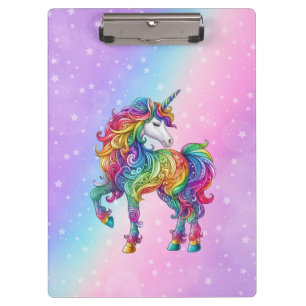 Magical colourful unicorn  clipboard