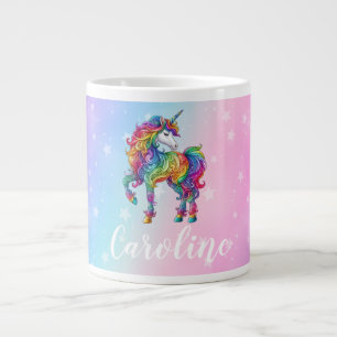 Magical colourful unicorn  large coffee mug