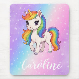 Magical colourful unicorn mouse mat