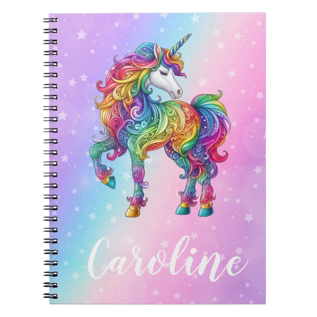 Magical colourful unicorn  notebook (Front)