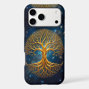 Magical Cool Blue Glowing Tree Of Life Cosmic