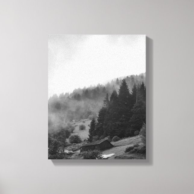 Magical, cool nature in fog canvas print (Front)