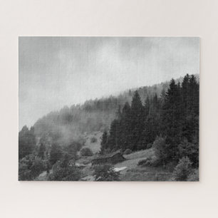Magical, cool nature in fog jigsaw puzzle