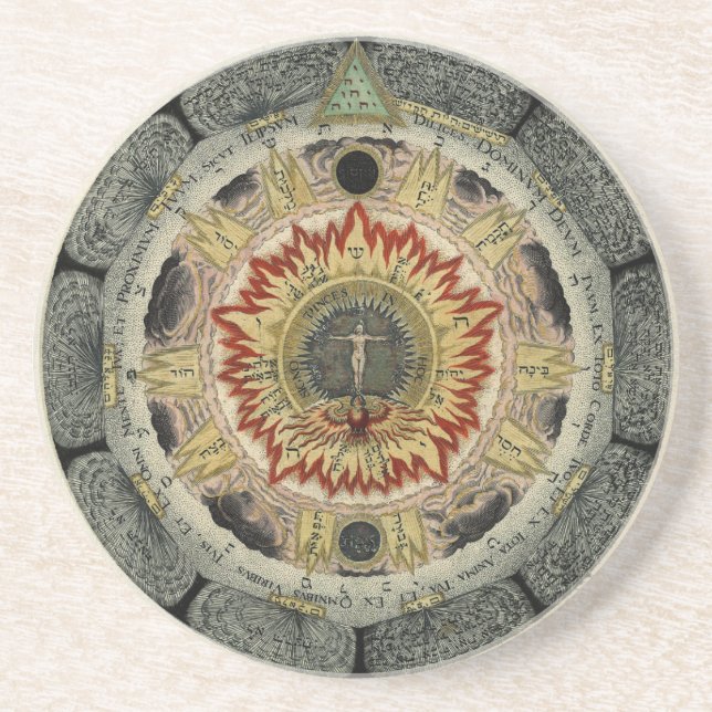 Magical Cosmic Rose Mandala Coaster (Front)
