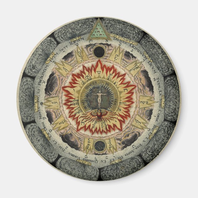 Magical Cosmic Rose Mandala Magnet (Front)