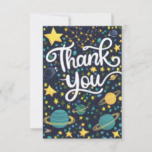 Magical Cosmic Stars Celestial Thank You Card