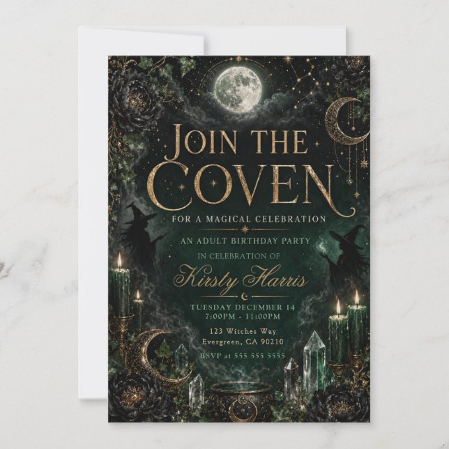 Magical Coven Birthday Party Invitation (Front)
