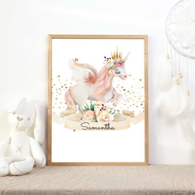 Magical Creature Princess Unicorn Girl Nursery  Poster (Creator Uploaded)