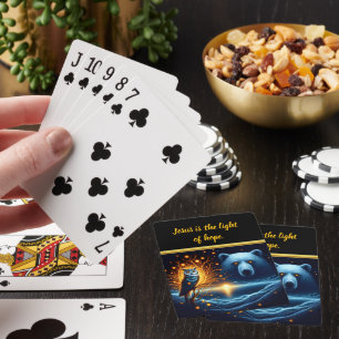 Magical Creatures in a Starry Forest Playing Cards