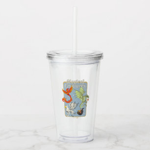 Magical Creatures Vintage Graphic Acrylic Tumbler