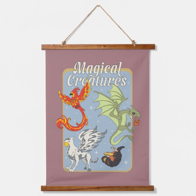 Magical Creatures Vintage Graphic Hanging Tapestry (Front)