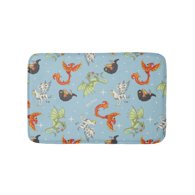 Magical Creatures Vintage Pattern Bath Mat (Front)