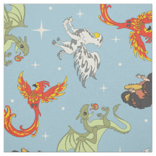 Magical Creatures Vintage Pattern Fabric
