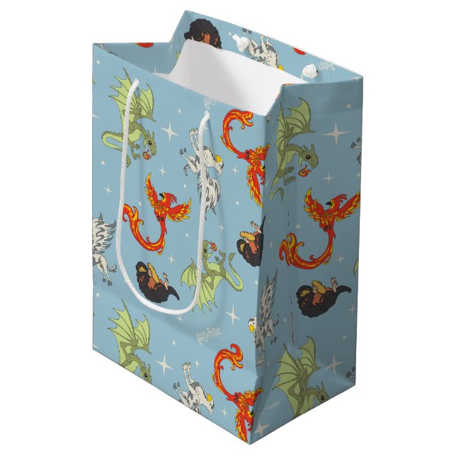 Magical Creatures Vintage Pattern Medium Gift Bag (Front Angled)