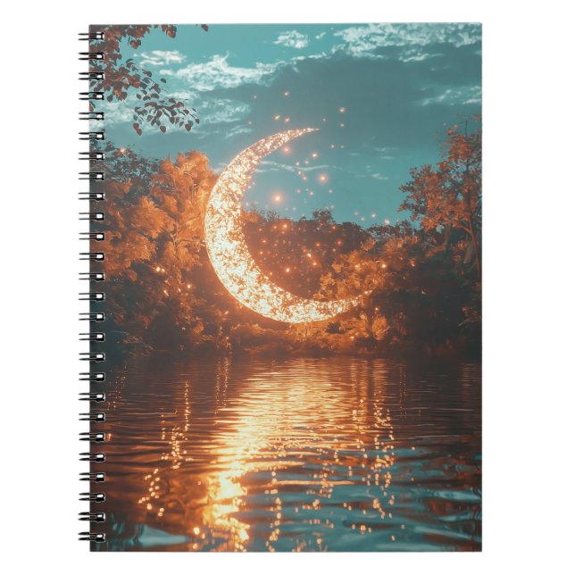 Magical Crescent Moon Spiral Notebook (Front)
