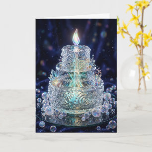 Magical Crystal Cake Fantasy Happy Birthday Card