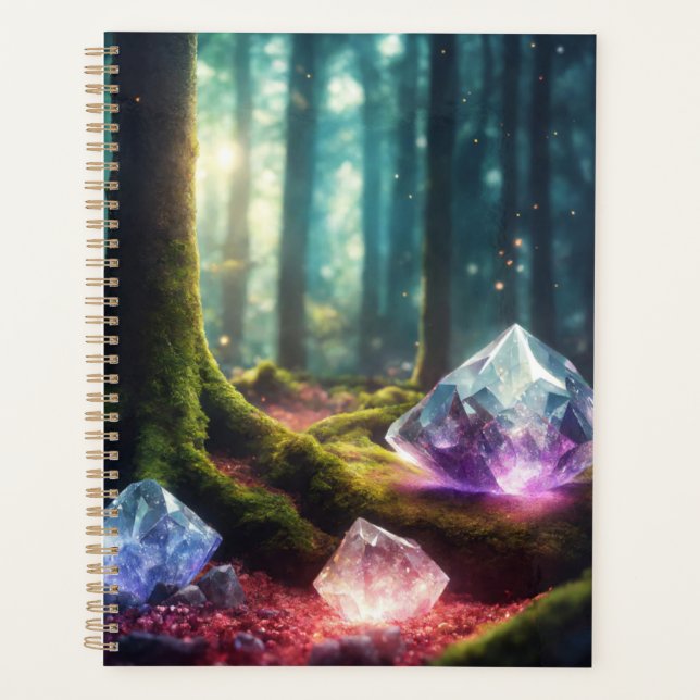 Magical Crystals in a Enchanted Forest Planner (Front)