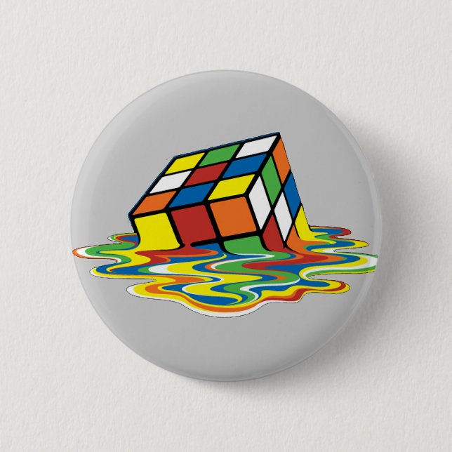 Magical cube 6 cm round badge (Front)