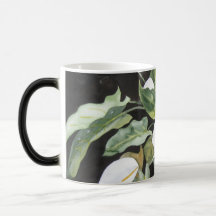 Magical cup with watercolor of gannets