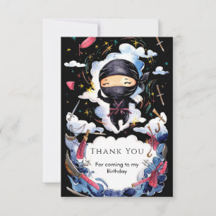 Magical Custom Ninja Birthday Thank You Card