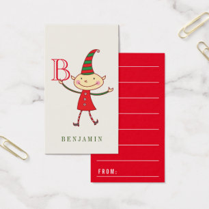 Magical Cute Christmas Elf Holiday DIY Gift Tag