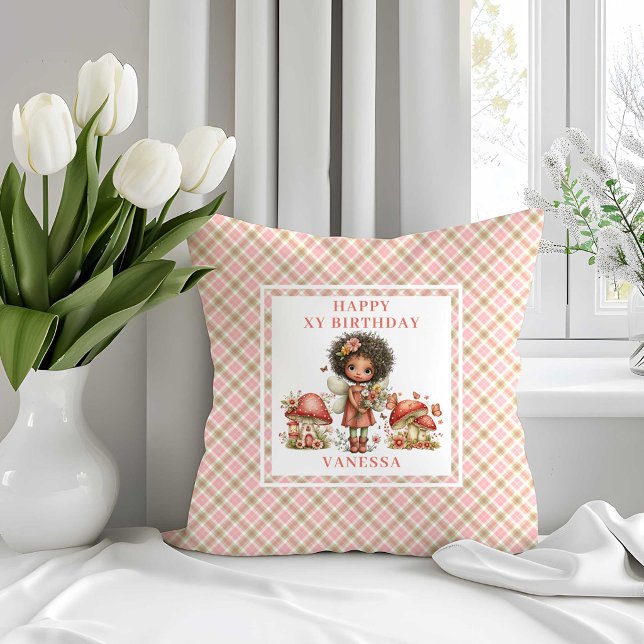 Magical Cute Fairy 7th Birthday Throw Pillow (Magical Cute Fairy 7th Birthday Throw Pillow)