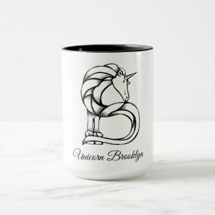 Magical Cute Monogram B Custom Unicorn Brooklyn Mug