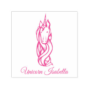 Magical Cute Monogram I Custom Unicorn Isabella Self-inking Stamp