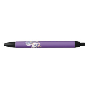 Magical Cute Sparkly Pastel Unicorn Black Ink Pen